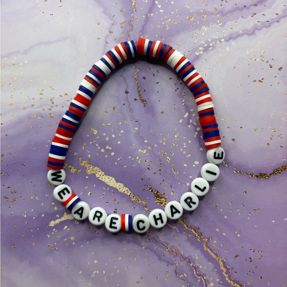 Handmade “We Are Charlie” memorial bracelet